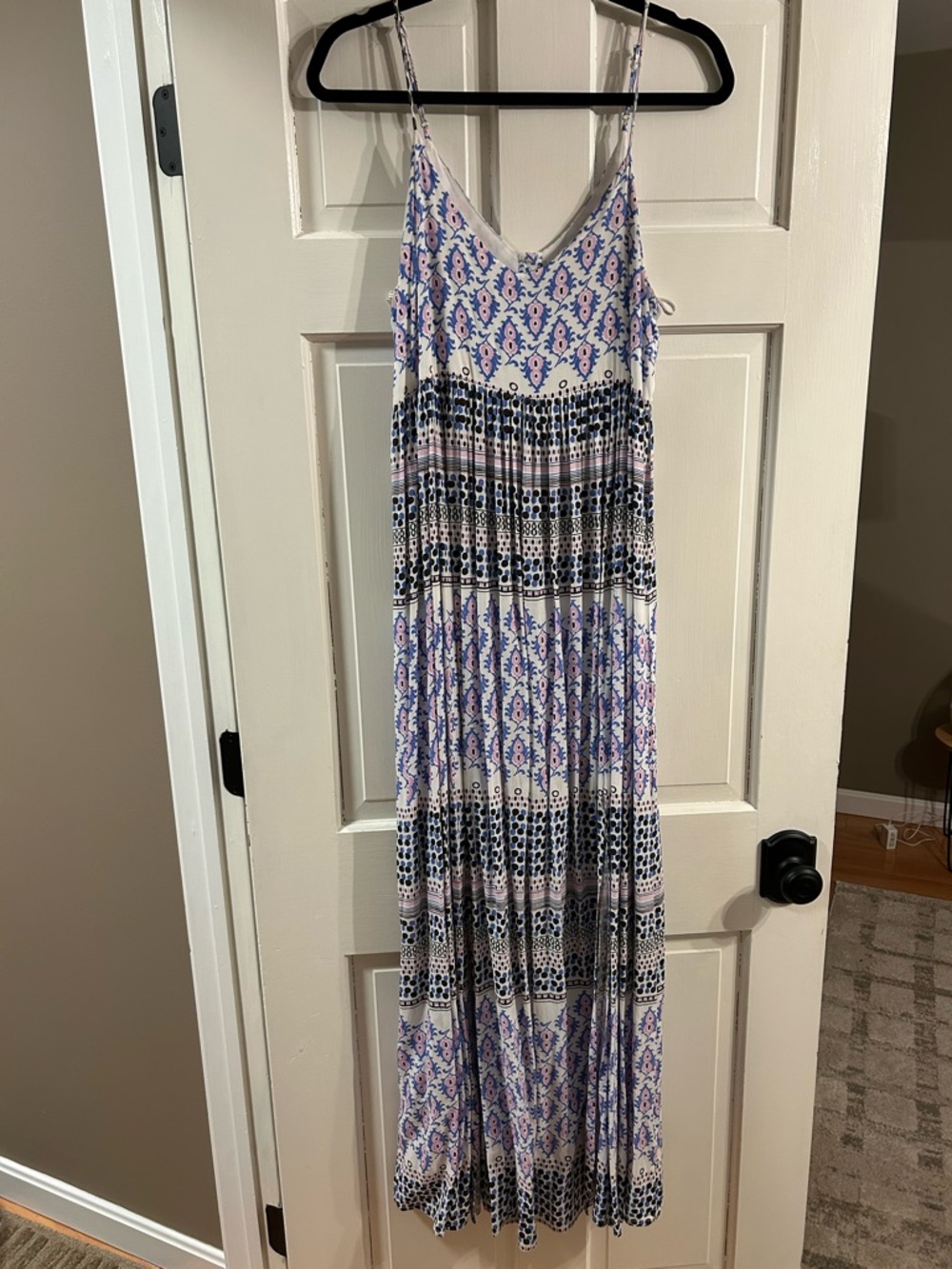 Urban Outfitters Boho Printed Spaghetti-Strap Maxi Dress in Lavender